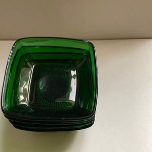 Anchor Hocking Forest Green Charm dessert plates